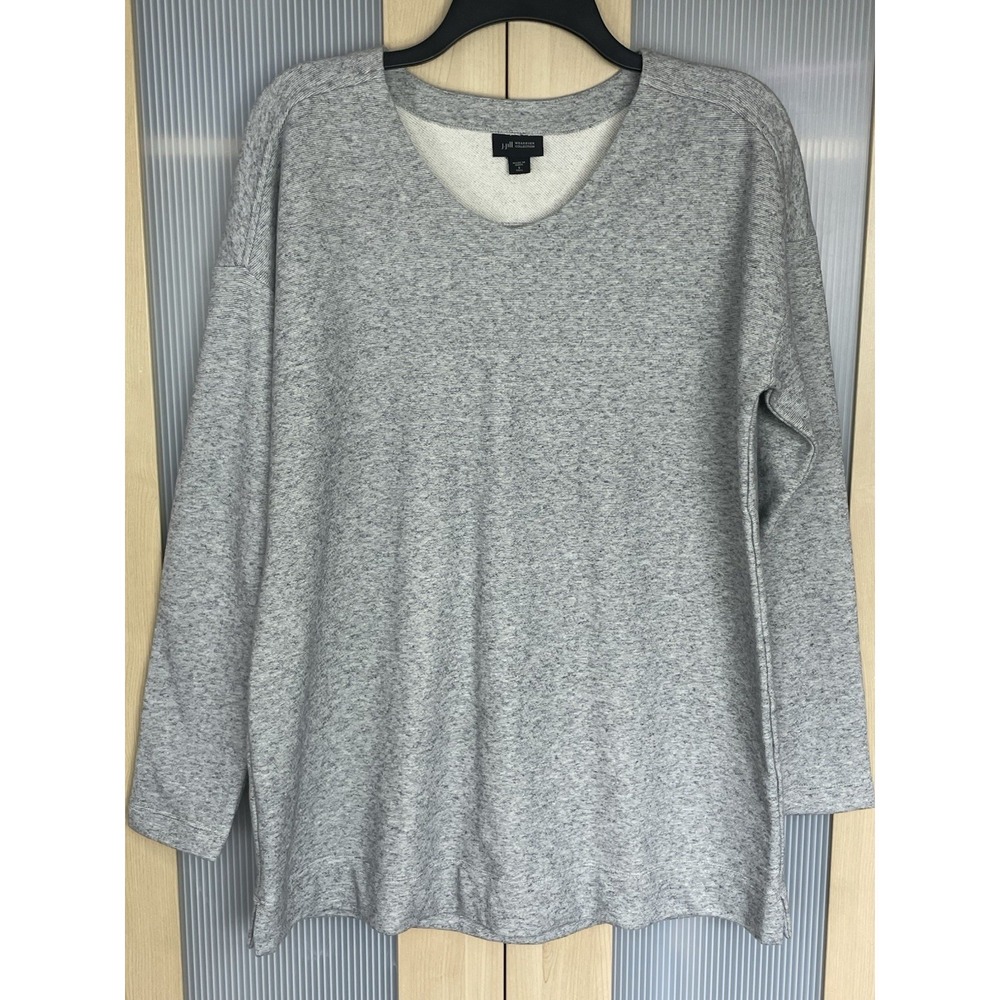 J. Jill Wearever Collection Pullover Sz S V-Neck Tunic‎ Top Gray Casual Travel